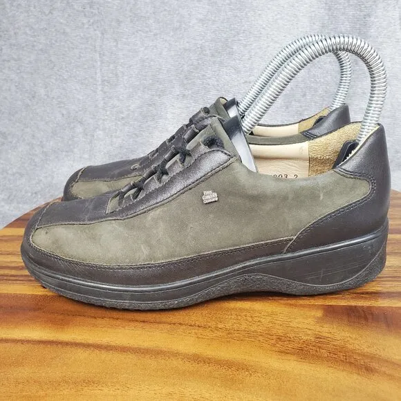 Finn Comfort Shoes Women's 6 US 3.5 UK Brown Leather Comfort Sneakers Oxfords