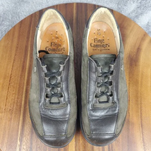 Finn Comfort Shoes Women's 6 US 3.5 UK Brown Leather Comfort Sneakers Oxfords