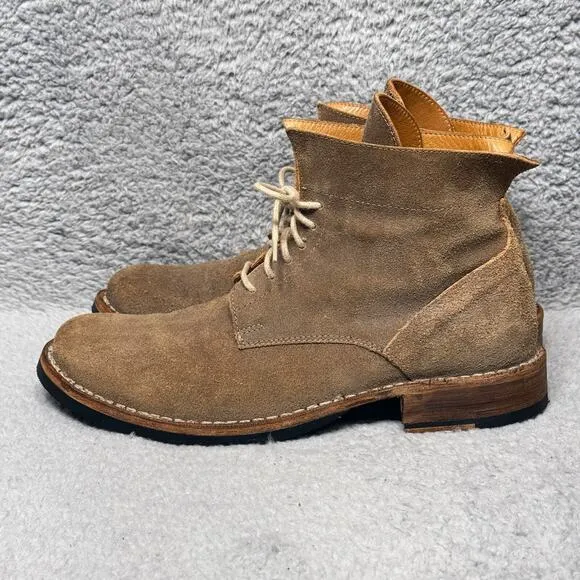 Fiorentini   Baker Mens Size 7.5 Ankle Boots Brown Suede Lace Up Made In Italy