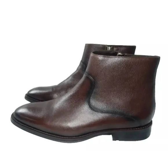 Flag LTD. Men's Monroe Leather Zip Boots Size 10.5 Brown Retail $140.00