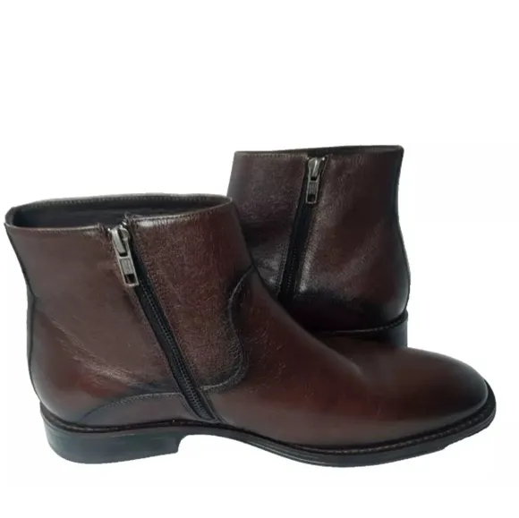 Flag LTD. Men's Monroe Leather Zip Boots Size 10.5 Brown Retail $140.00