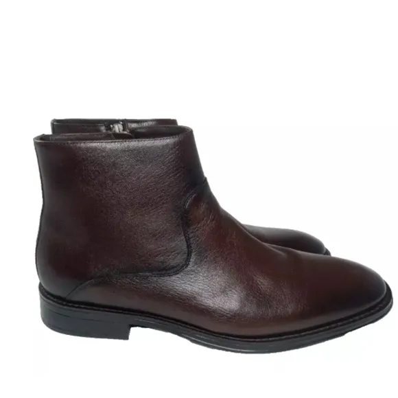 Flag LTD. Men's Monroe Leather Zip Boots Size 10.5 Brown Retail $140.00