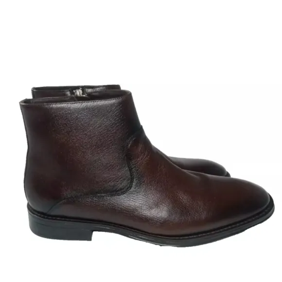 Flag LTD. Men's Monroe Leather Zip Boots Size 10.5 Brown Retail $140.00