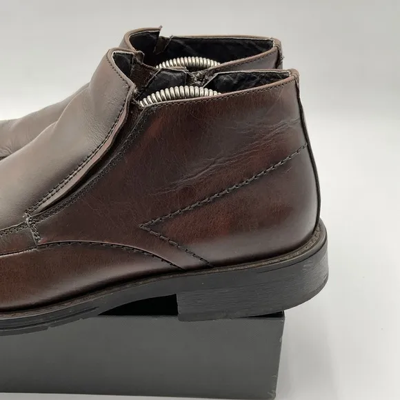 Florsheim Ankle Boots Men's 9.5 D Brown Leather Zip Shoes