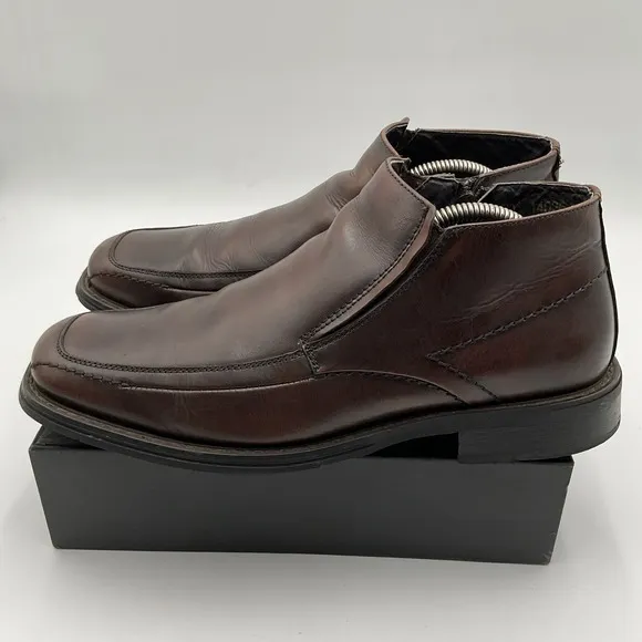 Florsheim Ankle Boots Men's 9.5 D Brown Leather Zip Shoes