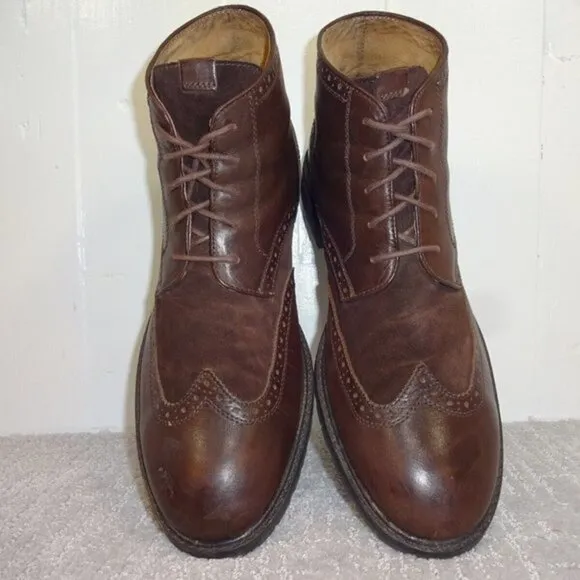 𝅺florsheim Limited Men's Size 13D US Brown Suede Leather Wingtip Ankle Boots