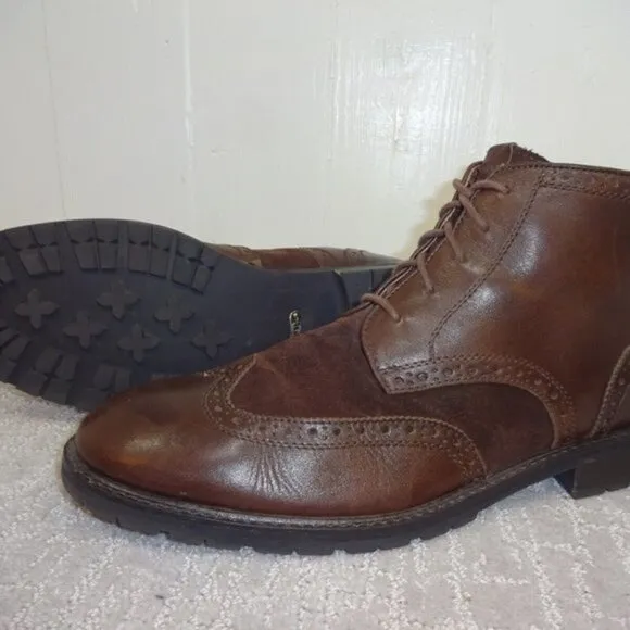 𝅺florsheim Limited Men's Size 13D US Brown Suede Leather Wingtip Ankle Boots