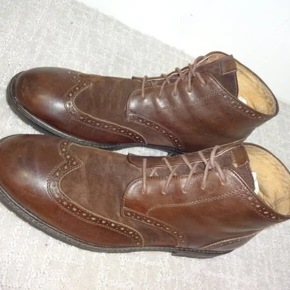 𝅺florsheim Limited Men's Size 13D US Brown Suede Leather Wingtip Ankle Boots