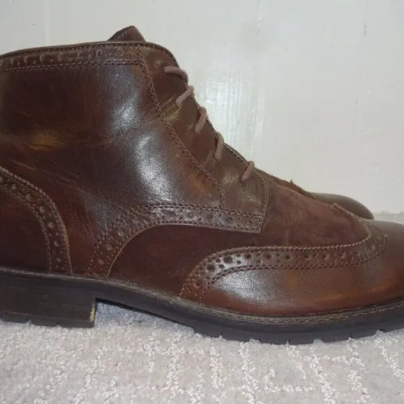 𝅺florsheim Limited Men's Size 13D US Brown Suede Leather Wingtip Ankle Boots