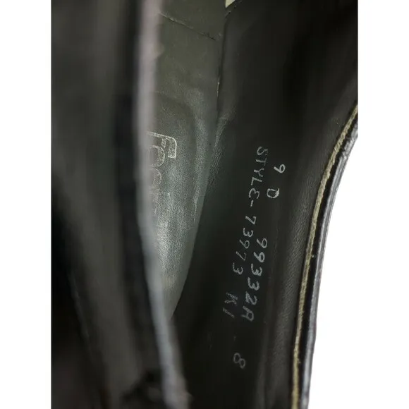 FootJoy Classics 99332A Mens 9 D Black Leather Brogue Saddle Dress Shoes