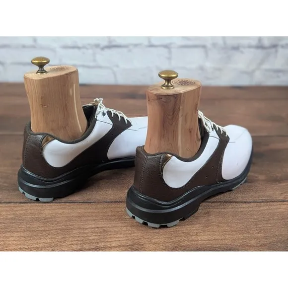 FootJoy Golf Shoes Leather Waterproof Comfort White Brown Mens Size 9M