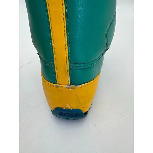 Forum Men's Size M 9 Durable Snowboarding Shepherd Boots Green/Blue/Yellow
