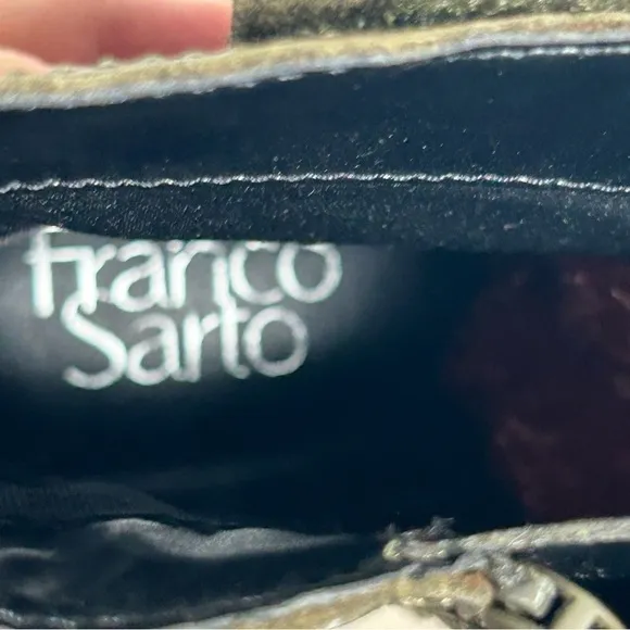 Franco Sarto Women Olive Leather Karrie Ankle Boots- SIZE 5