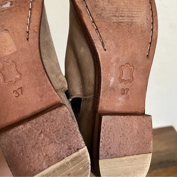 Free People 37 US 7 Braeburn Ankle Boots Booties Distressed Leather Boho