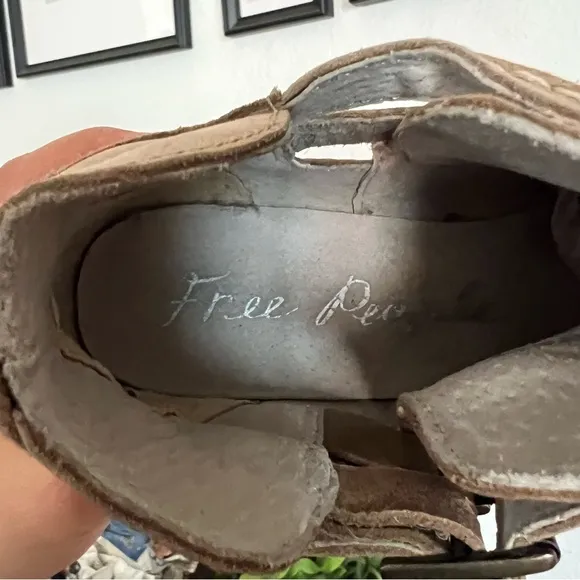 Free People 37 US 7 Braeburn Ankle Boots Booties Distressed Leather Boho