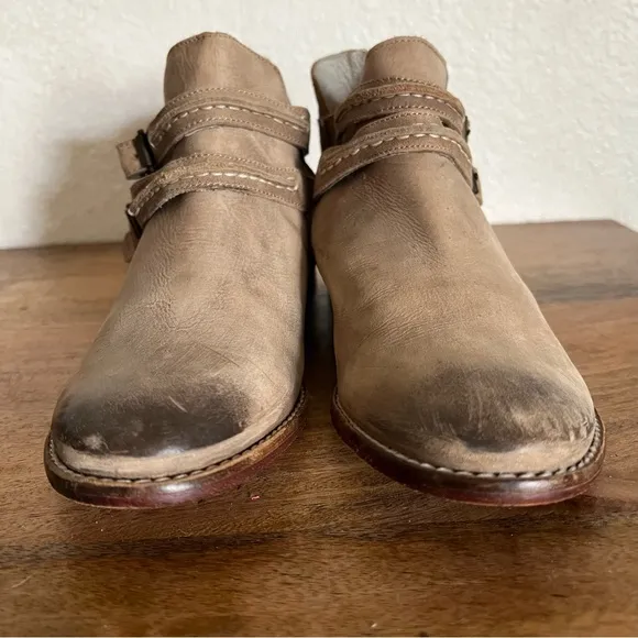 Free People 37 US 7 Braeburn Ankle Boots Booties Distressed Leather Boho