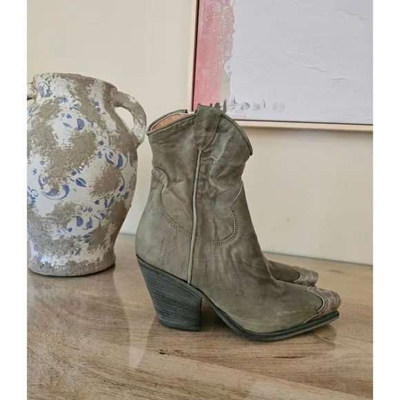 Free People Brayden Western Boots Leather Size 38