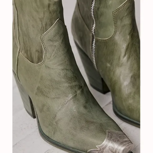 Free People Brayden Western Boots Leather Size 38