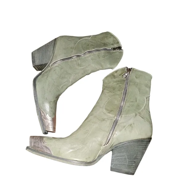 Free People Brayden Western Boots Leather Size 38