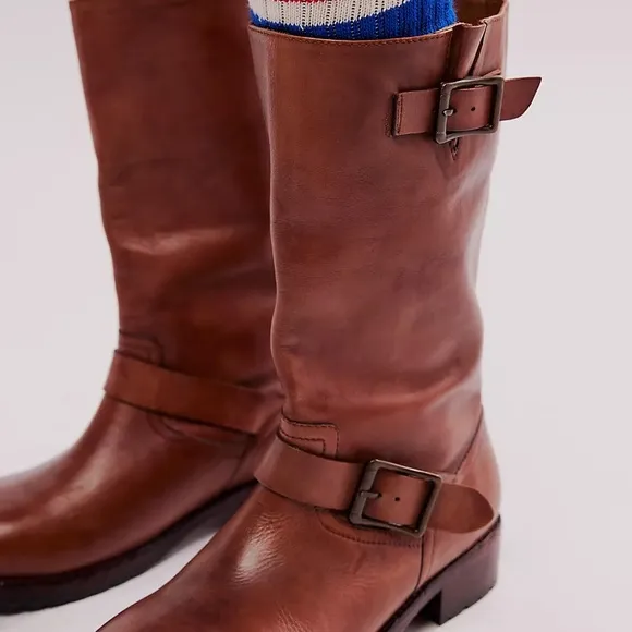 Free People Brown Leather Boots #NWT