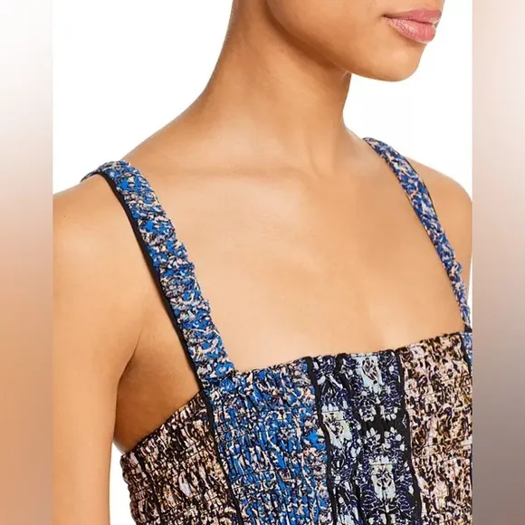 🪁Free People Come Together Boho Smocked Maxi Dress in Mixed, S, NWT✨