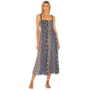 🪁Free People Come Together Boho Smocked Maxi Dress in Mixed, S, NWT✨