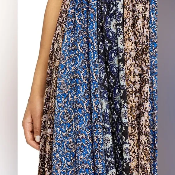🪁Free People Come Together Boho Smocked Maxi Dress in Mixed, S, NWT✨