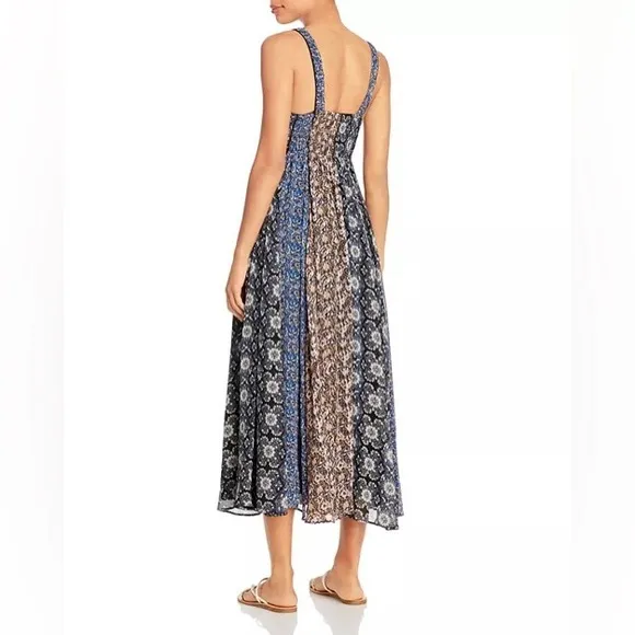 🪁Free People Come Together Boho Smocked Maxi Dress in Mixed, S, NWT✨