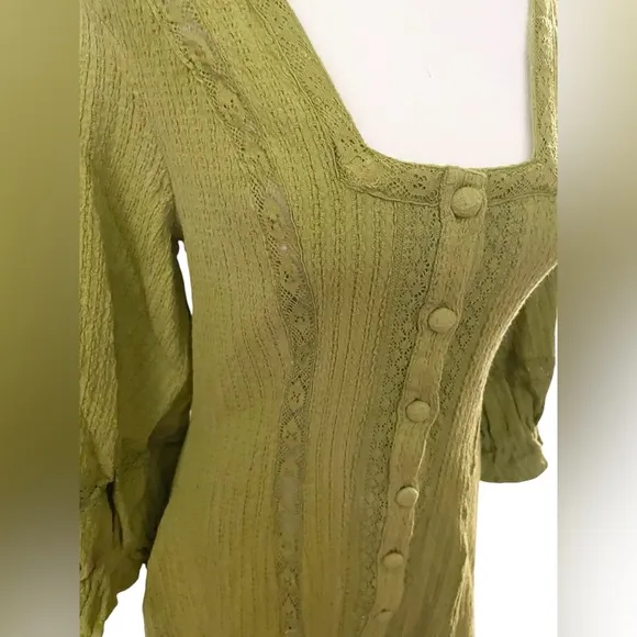 Free People Free-est Jules Mini Dress in Green NWOT