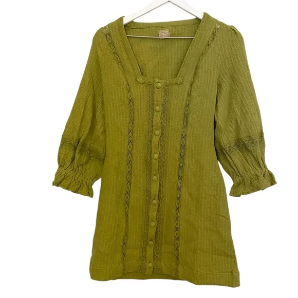 Free People Free-est Jules Mini Dress in Green NWOT