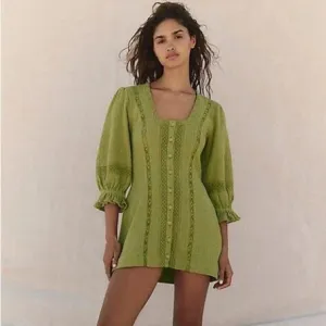 Free People Free-est Jules Mini Dress in Green NWOT
