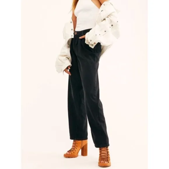Free People Palermo Heels Ankle Boots Leather Lace-Up Corset Cutouts Booties 7