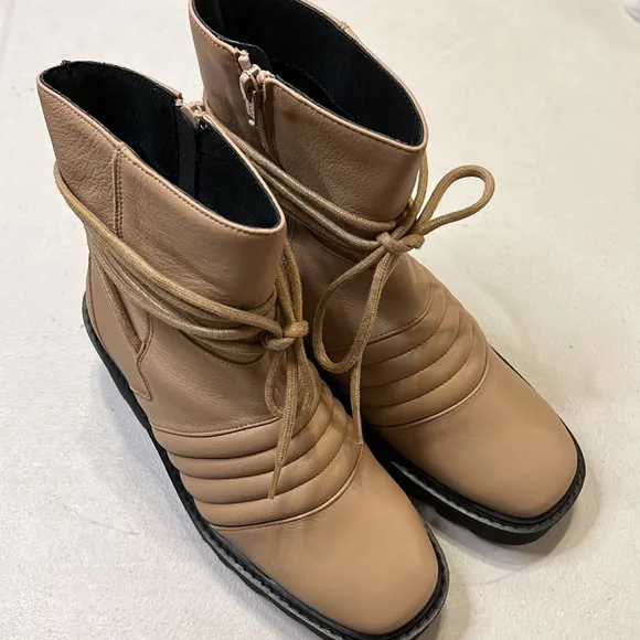 FREE PEOPLE | Tori Padded Moto Boots in Camel Brown