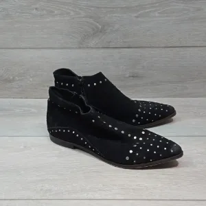 Free People Women Stud Black SuedeAnkle Boots Shoes Moto 38/7-7.5