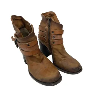 Freebird by Steven Blaze Biker Boots Tan Leather Womens Size 7 Preowned