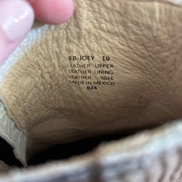 Freebird Joey Boots Stone Leather Womens Size 10