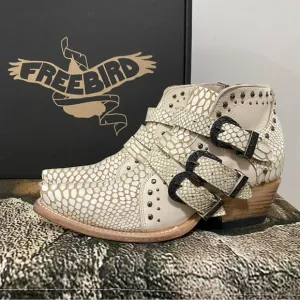 Freebird White Snake Whilhelmina Boots Size 8
