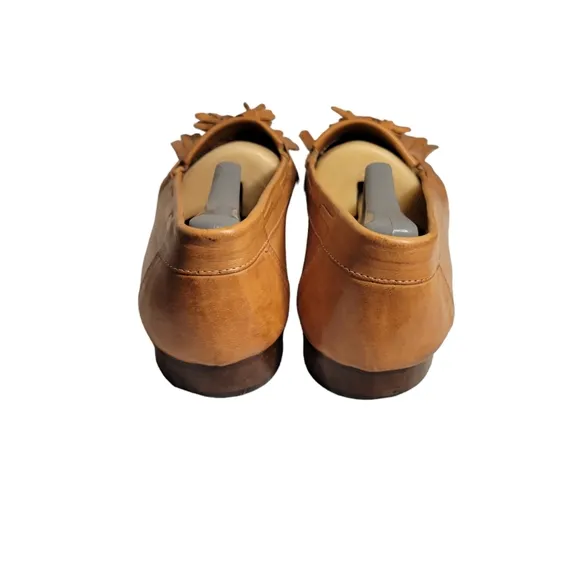 Freeman Free Flex Brown Leather Shoes Weave Tassel Loafers Men sz 12 M