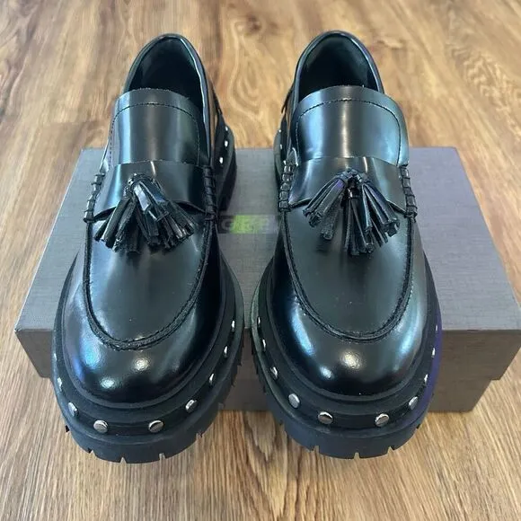 FREE PEOPLE black leather vintage loafers shoes women’s 8.5 new