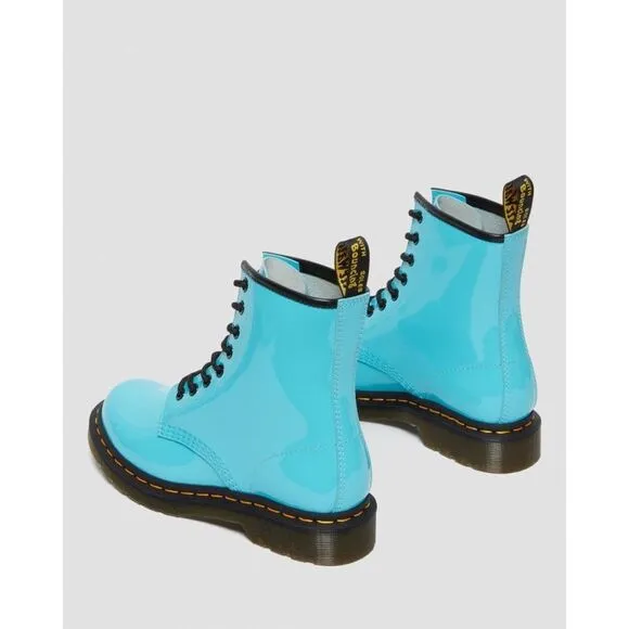Free People x Dr. Martens 1460 Pascal Patent Leather  Boots Turquoise $140