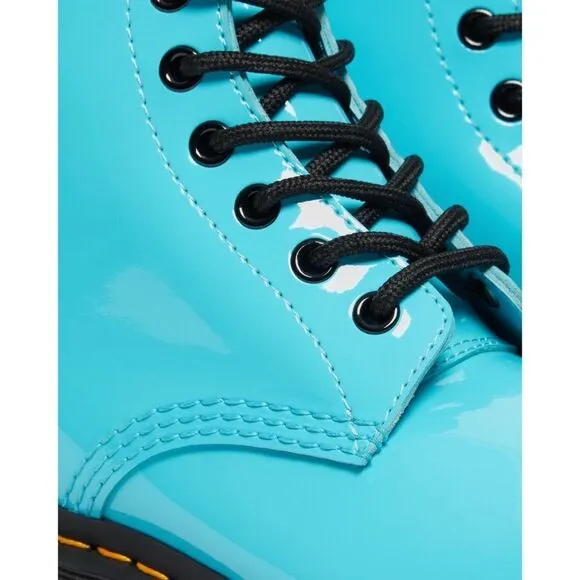 Free People x Dr. Martens 1460 Pascal Patent Leather  Boots Turquoise $140