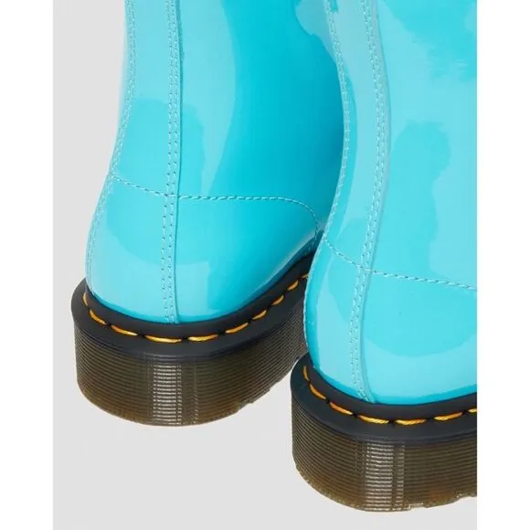 Free People x Dr. Martens 1460 Pascal Patent Leather  Boots Turquoise $140