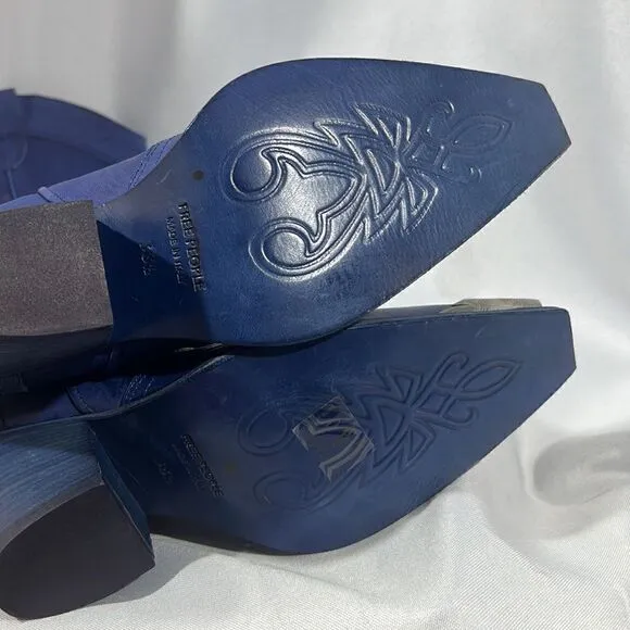 FREE PEOPLE BRAYDEN BOOTS IN BLUE