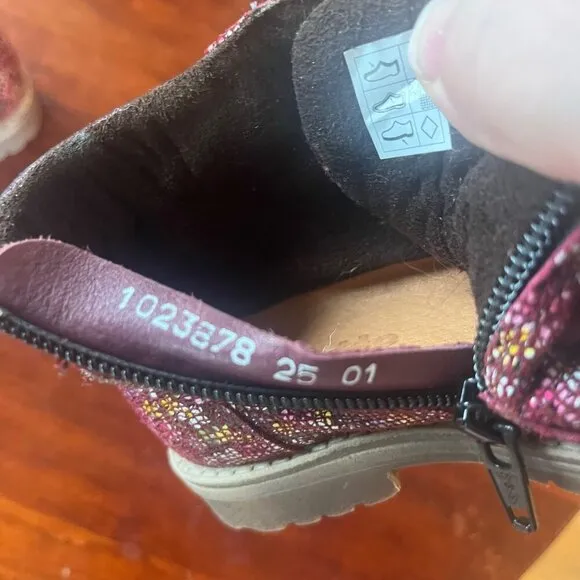 Frodo Floral Patterned Ankle Boots With Side Zipper Closure- Size 25 (8.5)