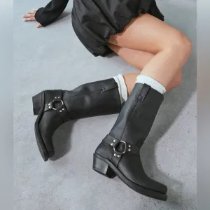 Frye 12R Harness Boots Black Size 7.5 Women’s Motorcycle Boot