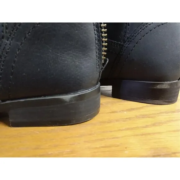 Frye &amp; Co. Jolie Back Zip Black Leather Knee-High Boots Womens Size 5.5M
