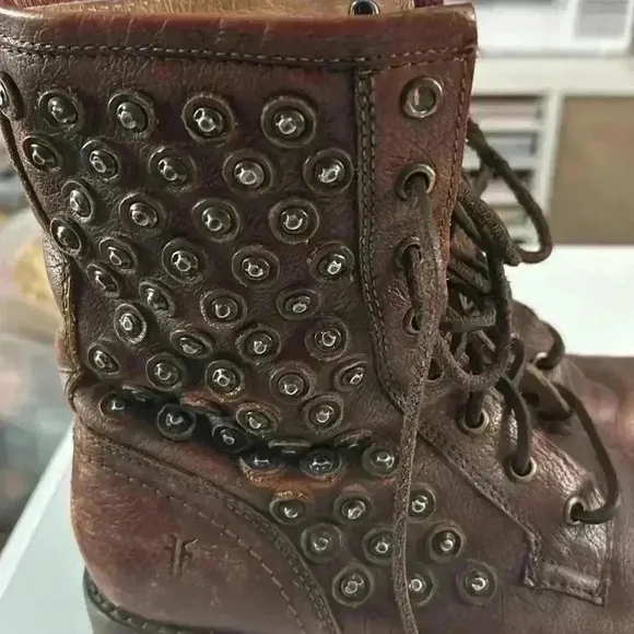 Frye boots brown combat shoes