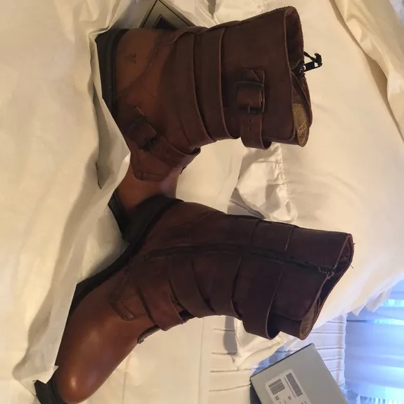 Frye Brown Combat &amp; Moto Boots