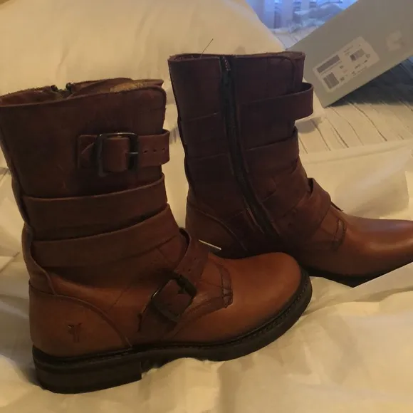 Frye Brown Combat &amp; Moto Boots
