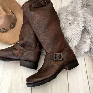 Frye Brown Leather Boots | Women’s Size 8.5 | Classic Riding Style | Gently Used
